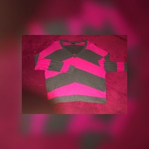 Pink and Grey Apt 9 V-Neck Sweater